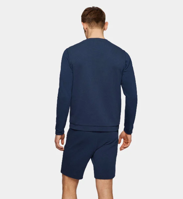 Hugo Boss Salbo Curved Sweatshirt Mens Navy