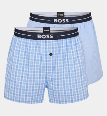Hugo Boss 2 Pack Boxer Shorts Mens Open Blue