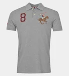 Beverly Hills Polo Club Crew Polo Shirt Mens Grey
