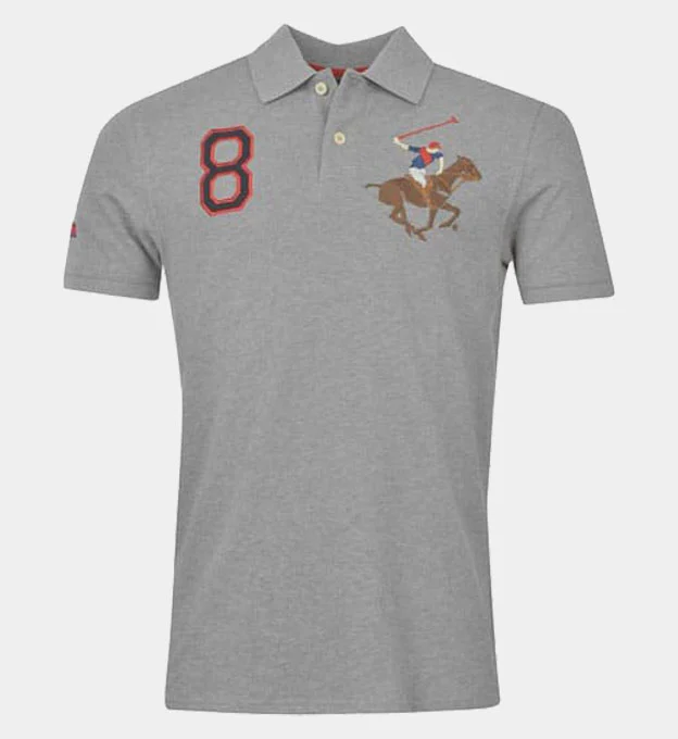 Beverly Hills Polo Club Crew Polo Shirt Mens Grey