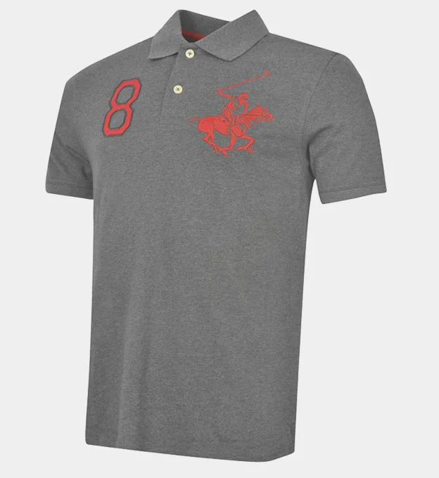 Beverly Hills Polo Club Polo Shirt Mens Grey