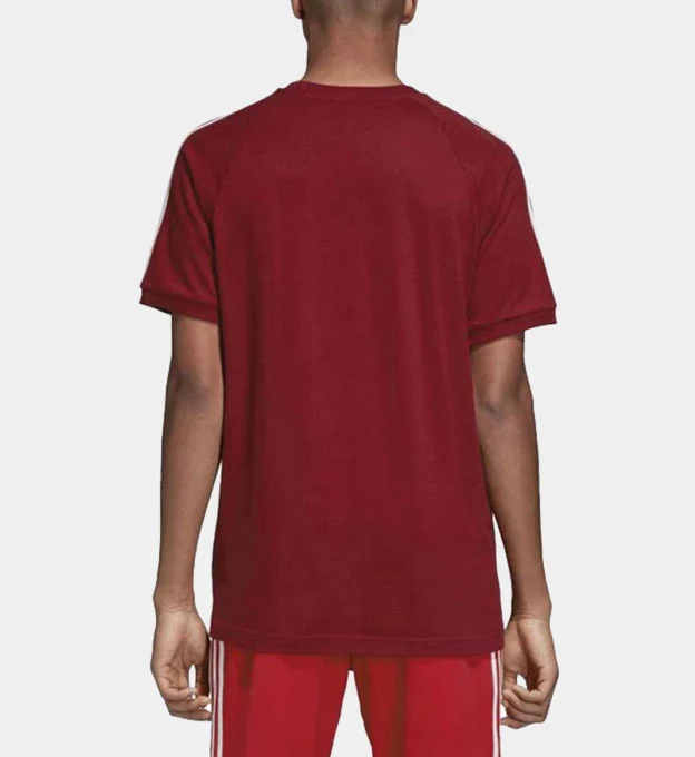 Adidas Originals California 3 Stripe T-shirt Mens Burgundy