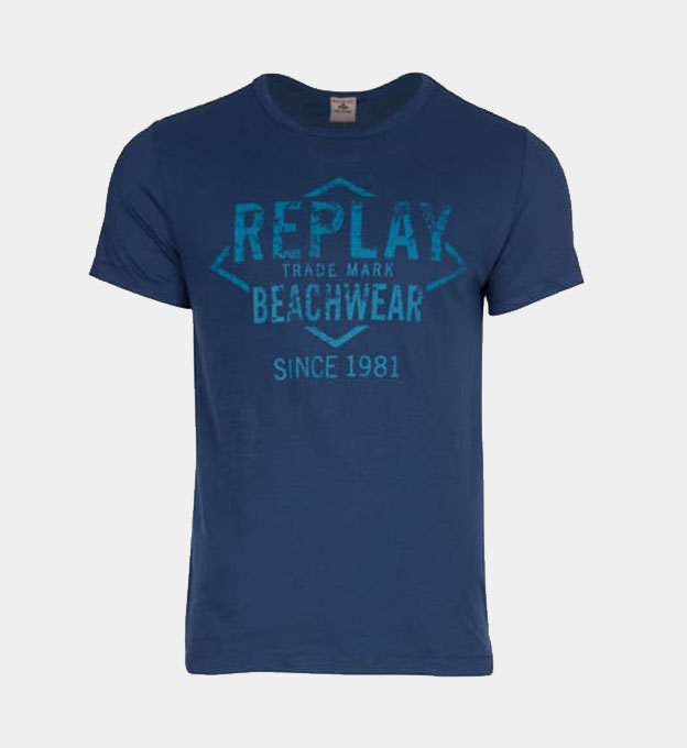 Replay Replay Beachwear T-shirt Mens Navy | Fabsales
