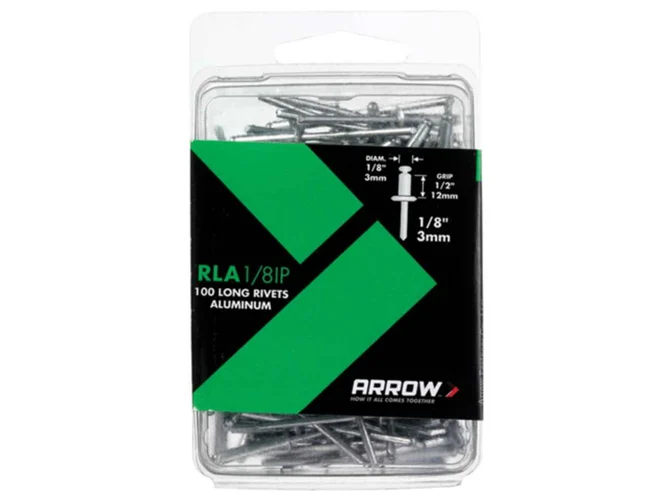 Arrow ARRRLA316IP Aluminium Rivets 3/16in Long x 50