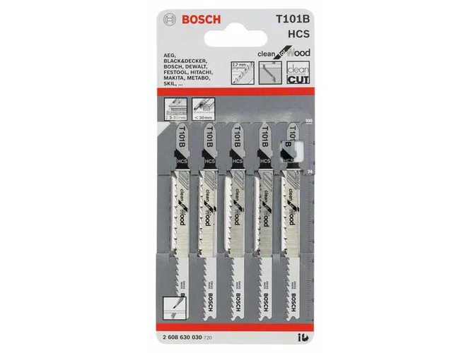 Bosch T101B Variable Pitch Clean for Wood JigSaw Blades x 5