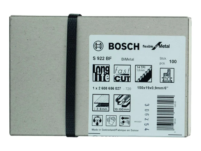 Bosch 2608656027 S922BF Flexible Metal Sabre Recip Saw Blade 100pk