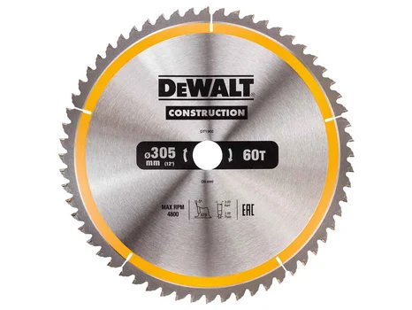 DeWalt DT1960-QZ 305mm x 30mm x 60T Wood Construction Circular Saw Blade