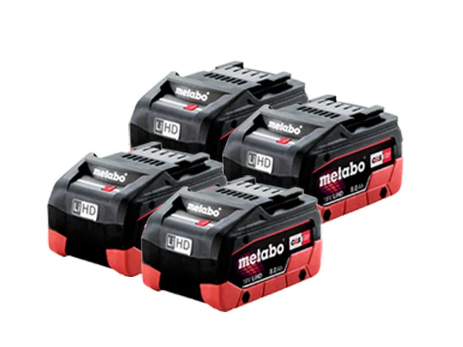 Metabo Basic-Set 4 x LiHD 8.0Ah, MetaLoc 2 x ASC Ultra 18v 4x8Ah LiHD Battery/Charger Set in Meta-Box