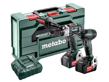 Metabo Combo Set 2.1.15 18 V BL 18V 2x4Ah Combi Drill Impact Driver Twin Kit