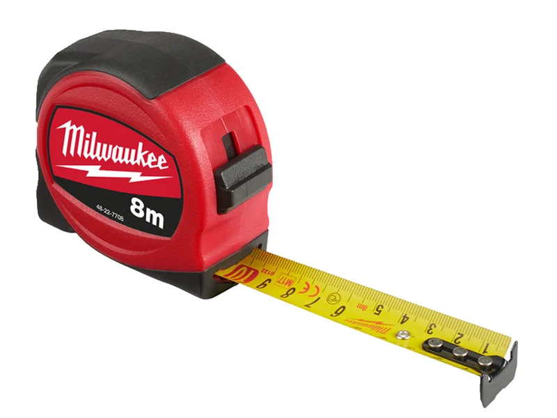 Milwaukee 48227708 Slimline Tape Measure 8m (Width 25mm) (Metric Only)