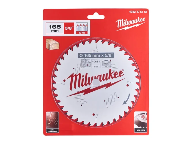 Milwaukee 4932471312 165mm x 15.87mm x 40T Wood Circular Saw Blade