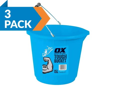 OX Tools OX-P112315x3 15L Pro Tough Bucket 3pk