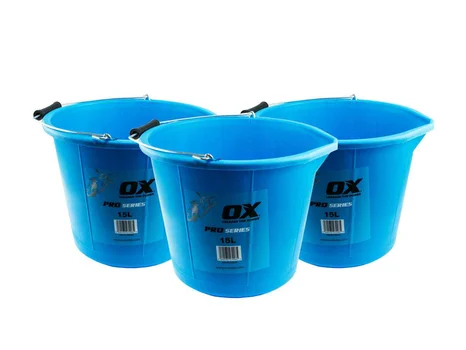 OX Tools OX-P110515/3 OX Pro Invincible 15L Bucket Blue 3pk