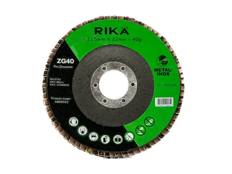RIKA ABRR023 Flap Disc Pro Zirconium 115mm x 22mm x 40g