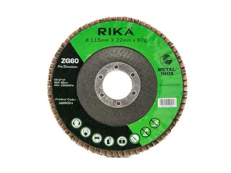 RIKA ABRR024 Flap Disc Pro Zirconium 115mm x 22mm x 60g