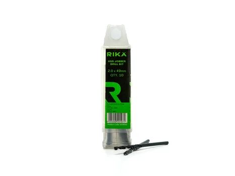 RIKA HSSR003 Hss Jobber Drill Bit 2.0 x 49mm 10pk