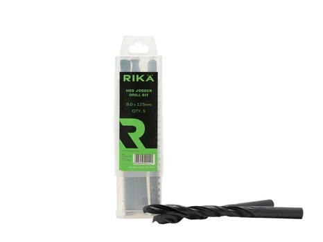 RIKA HSSR018 Hss Jobber Drill Bit 9.0 x 125mm 5pk