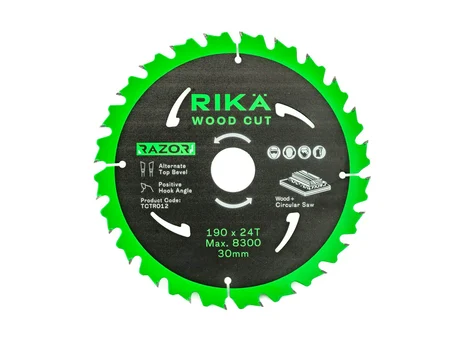 RIKA TCTR012X3 Razor Pro 190mm x 30mm x 24T Soft and Hard Wood TCT Circular Saw Blade  3pk