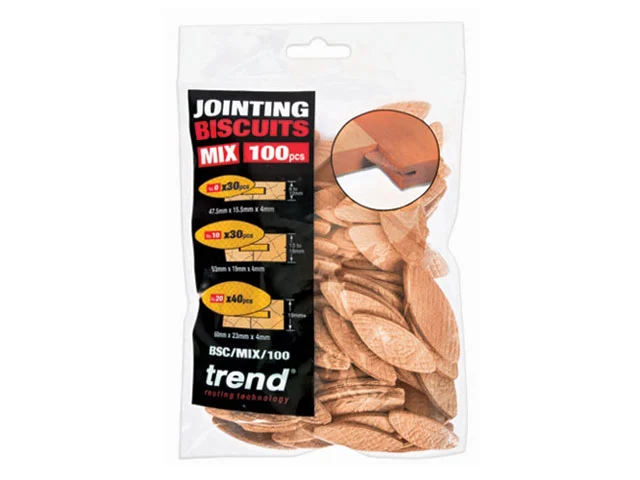 Trend BSC/MIX/100 No.0, 10 and 20 Die Cut Beech Jointing Biscuits 100pk