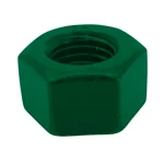 Heavy Hex Nut, PTFE Green Coated Steel, ASTM A194 Grade 2H, 1-8 Thread Size