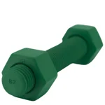 ASTM A193 B7 Threaded Stud Assembly with (2) A194 2H Nuts, Steel, PTFE Green Coated, 3 1/2" Length (FTF), 5/8"-11 Thread Size