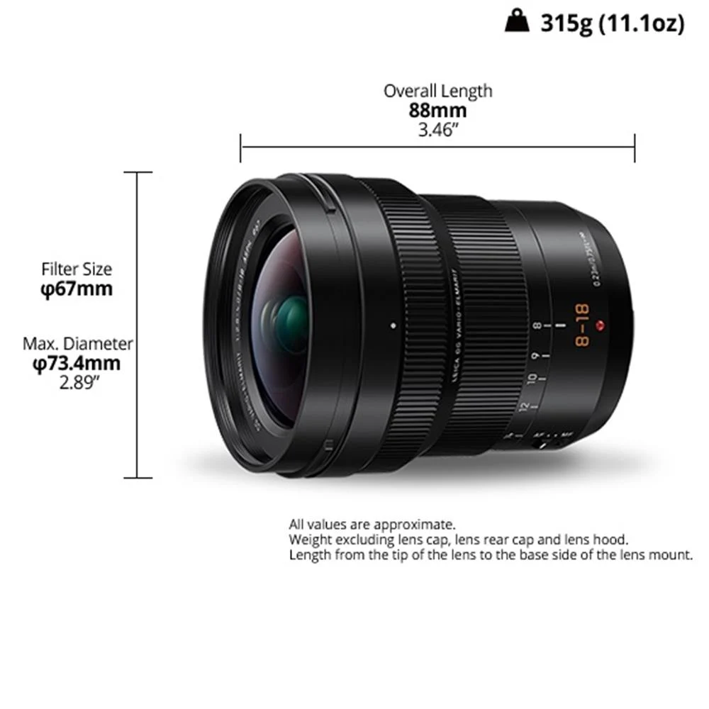 Panasonic Leica DG Vario-Elmarit 8-18mm f/2.8-4 ASPH Zoom Lens